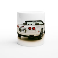 Load image into Gallery viewer, Mug with a Corvette car design on a white background
