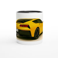 Load image into Gallery viewer, Mug with a yellow sports car design on a white background
