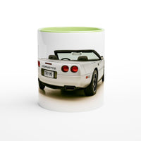Load image into Gallery viewer, Mug with a Corvette car design on a white background
