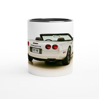 Load image into Gallery viewer, Mug with a Corvette car design on a white background

