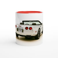 Load image into Gallery viewer, Mug with Corvette car design on a white background
