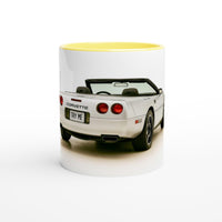 Load image into Gallery viewer, Mug with Corvette car design on a white background
