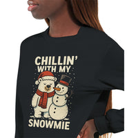 Load image into Gallery viewer, Black sweatshirt with &#39;Santa Claws&#39; graphic featuring a crab wearing a Santa hat on a white background.
