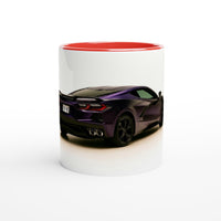 Load image into Gallery viewer, Mug with a purple sports car design on a white background
