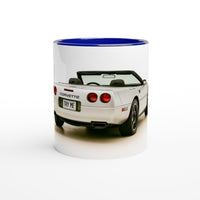 Load image into Gallery viewer, Mug with a Corvette car design on a white background
