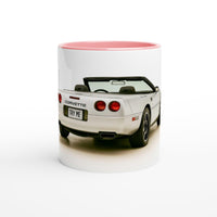 Load image into Gallery viewer, Mug with a Corvette car design on a white background

