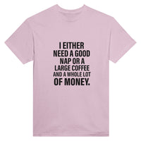 Load image into Gallery viewer, Pink t-shirt with black text on a white background
