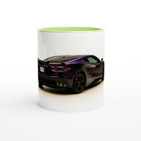 Load image into Gallery viewer, Mug with a purple sports car design on a white background
